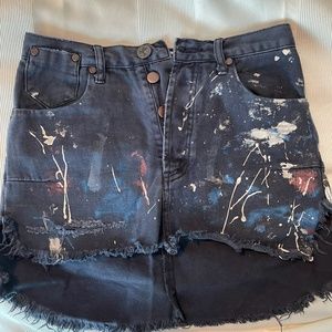 One Teaspoon Paint Splatter Skirt